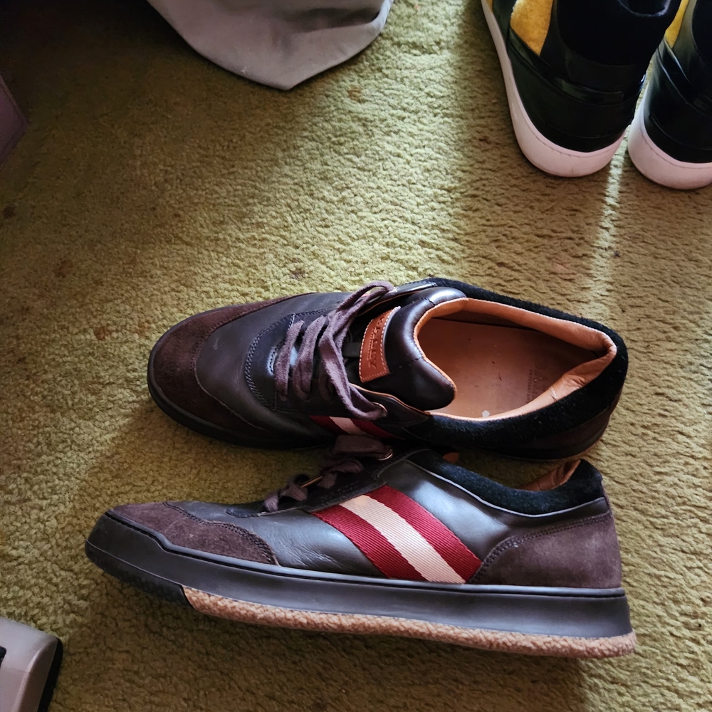 Bally Brown and Red Men's Sneakers